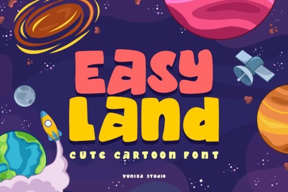 Easy Land: The Perfect Cartoon Display Font for Handmade Crafts