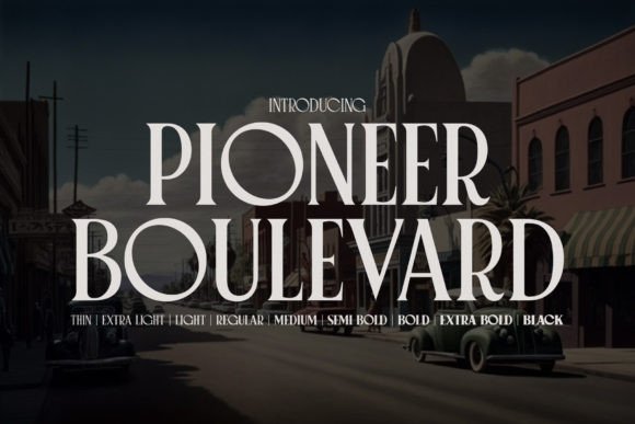 Pioneer Boulevard: The Vintage Display Font for Sophisticated Branding
